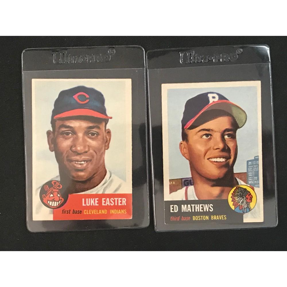 Two 1953 Topps Baseball Cards Mathews/easter (1 of 2)