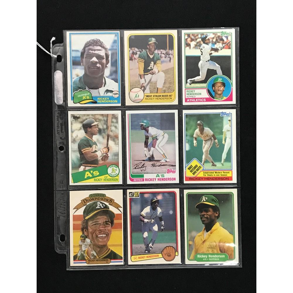 9 Vintage Rickey Henderson Cards (1 of 2)