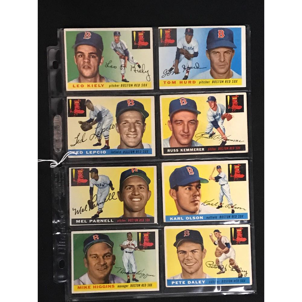 8 1955 Topps Baseball Red Sox Cards (1 of 2)