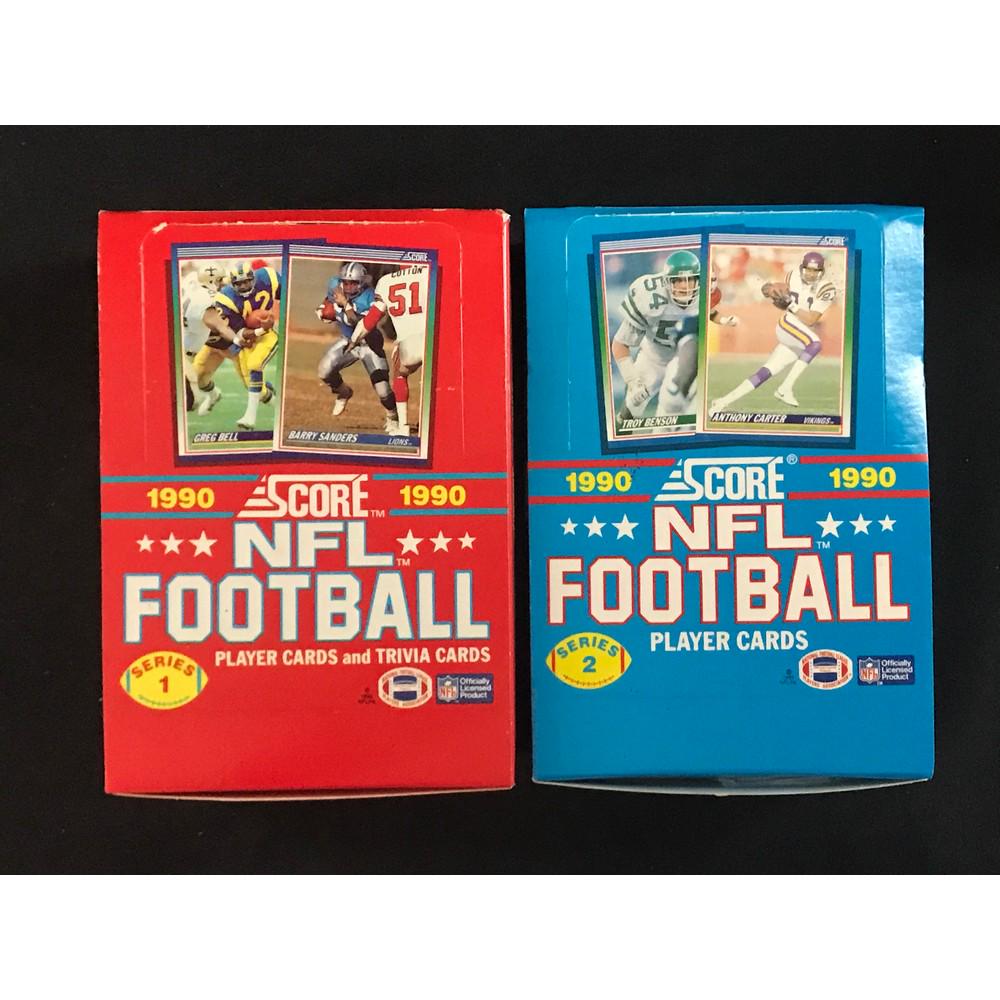 1990 Score Football Series 1 And 2 Sealed Wax Box: 1990 Score Football Series 1 And 2 Sealed Wax Box