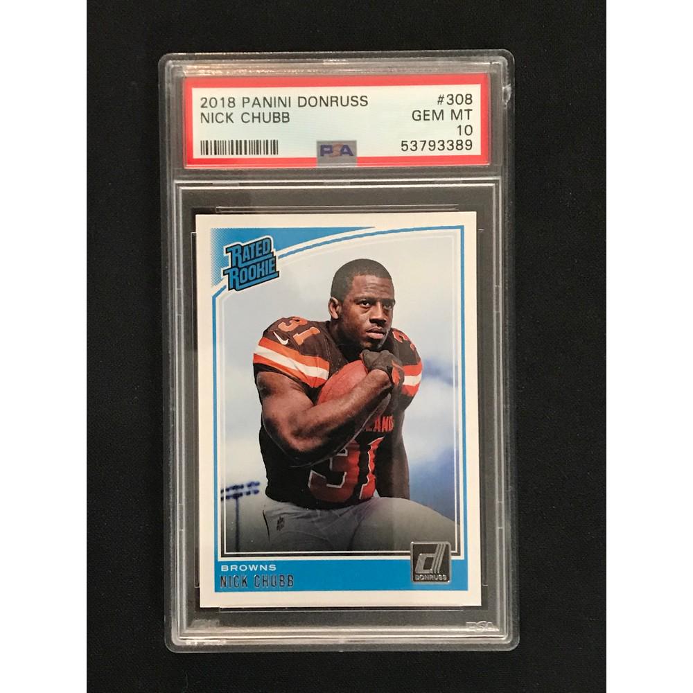 2018 Panini Donruss Nick Chubb Rookie Psa 10 (1 of 2)