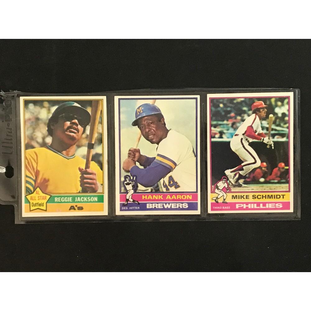 Three 1976 Topps Baseball Hof Cards (1 of 2)