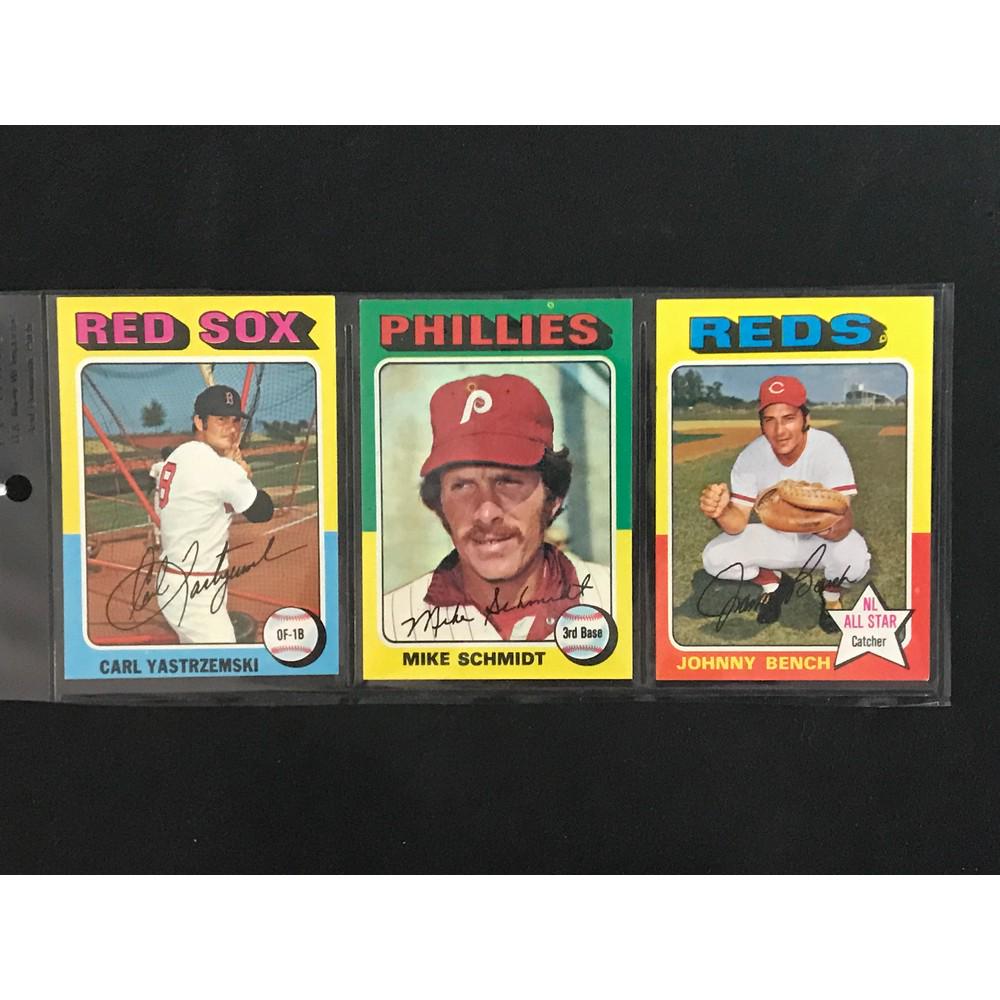 Three 1975 Topps Hof Cards (1 of 2)
