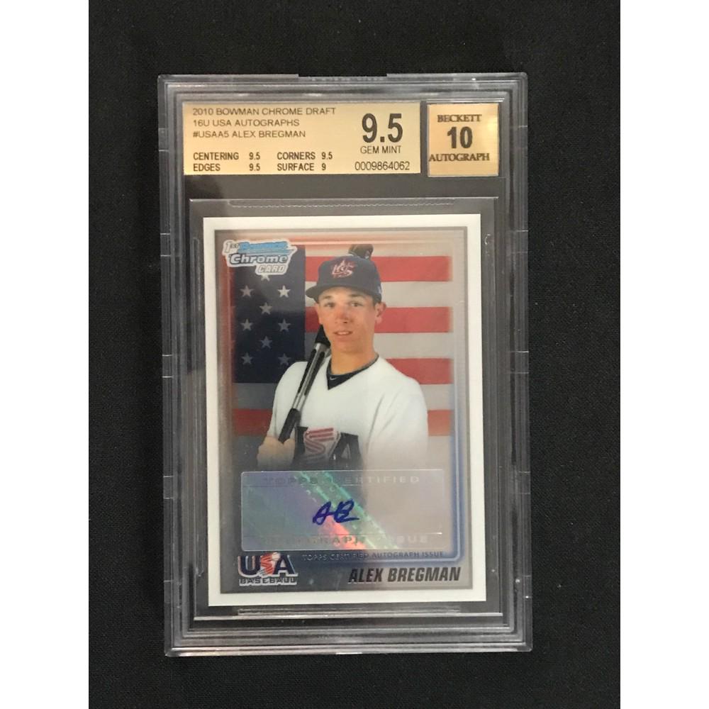 2010 Bowman Chrome Alex Bregman Rc Auto Bgs 9.5 (1 of 2)