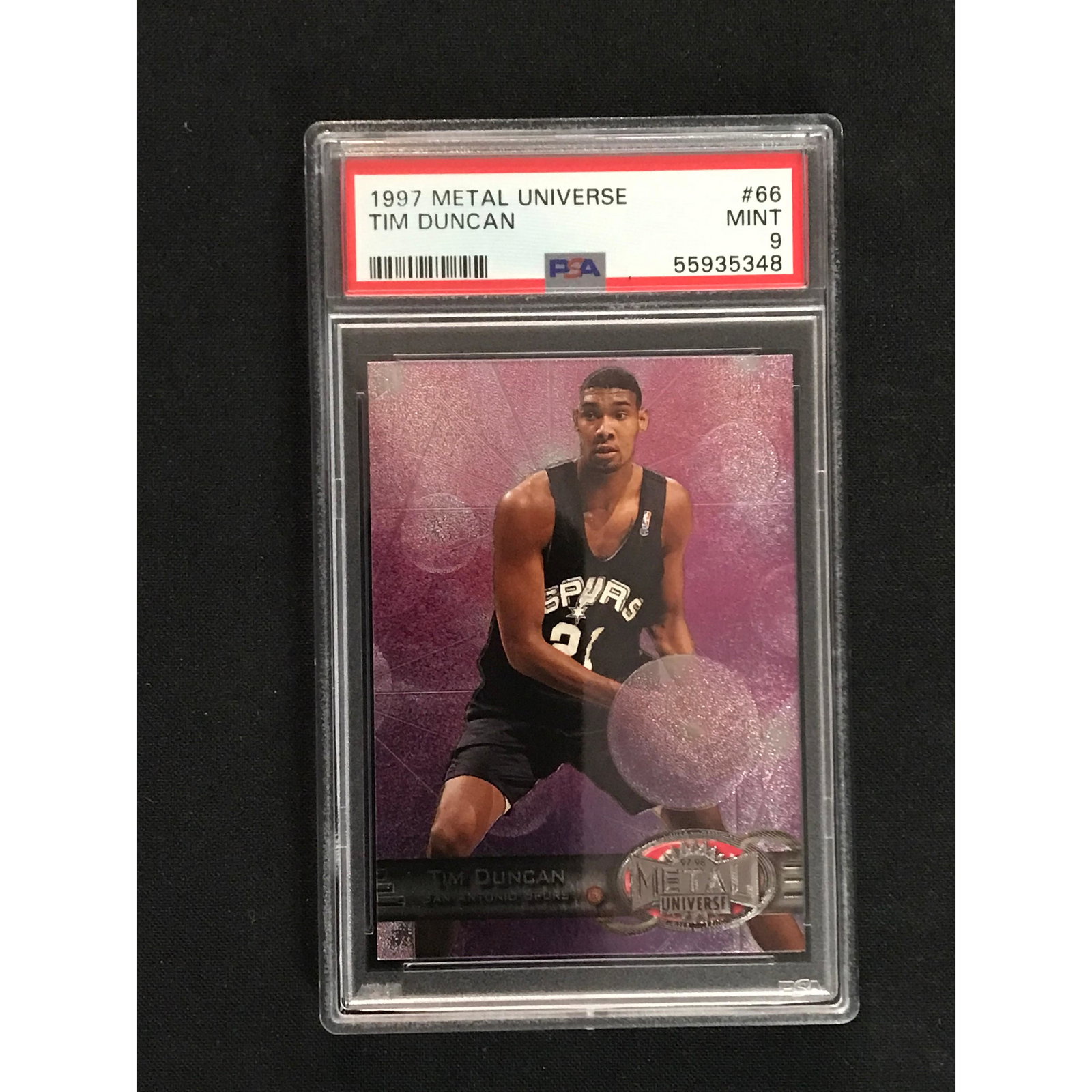 1997 Metal Universe Rookie Tim Duncan Psa 9 (1 of 2)