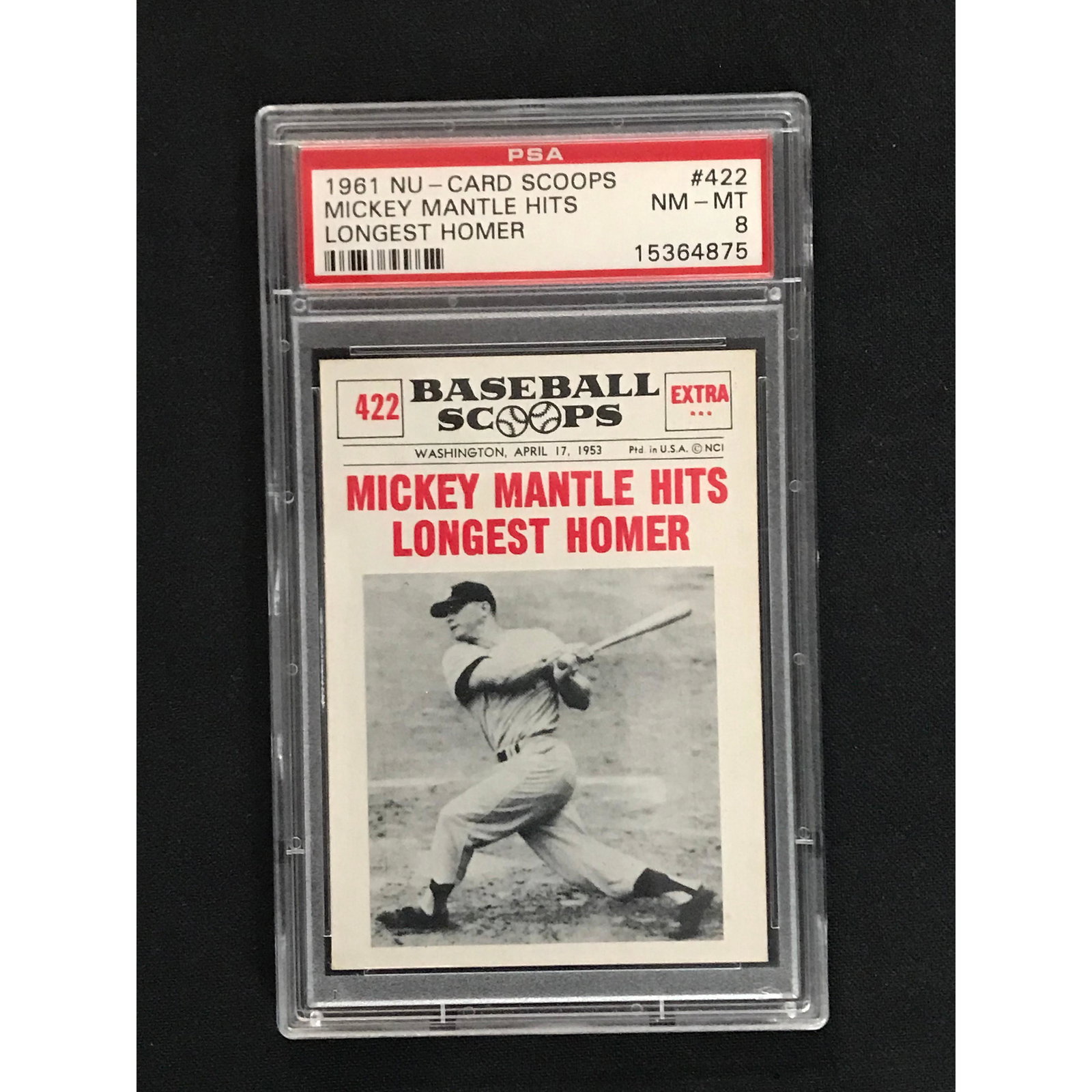 1961 Nu Card Scoops Mickey Mantle Psa 8 (1 of 2)
