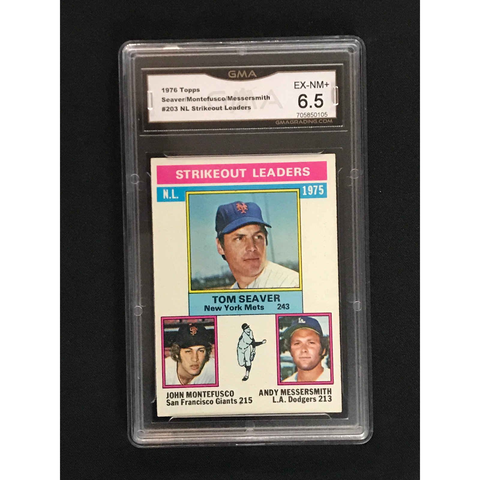 1976 Topps Strikeout Leaders Seaver Gma 6.5 (1 of 2)