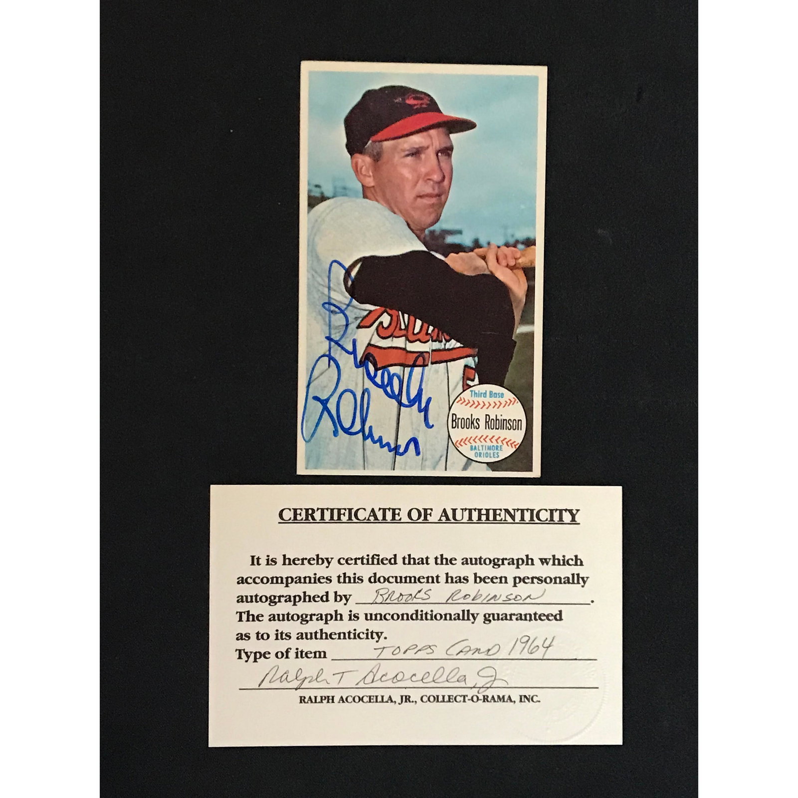 1964 Topps Giants Brooks Robinson Auto With Coa (1 of 2)