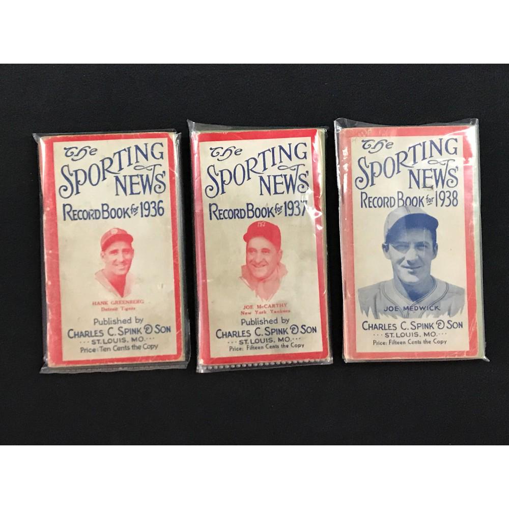 Three Sporting News Record Books 1936-1938 (1 of 2)