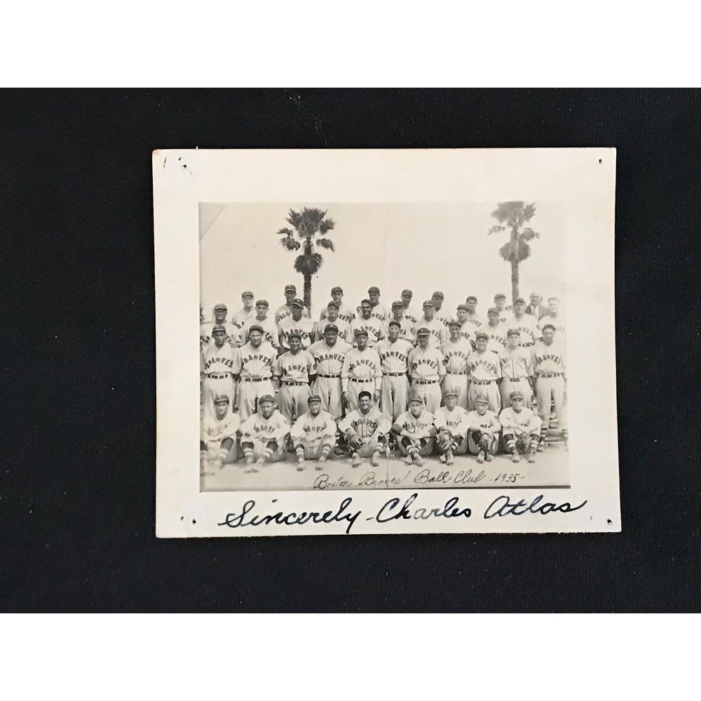 1935 Boston Braves Team Photo Signed Charles Atlas: 1935 Boston Braves Team Photo Signed Charles Atlas