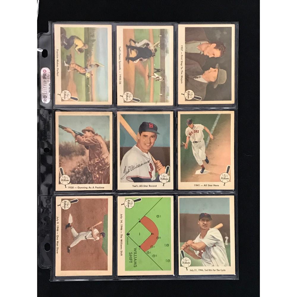 9 1959 Fleer Ted Williams Crease Free Cards (1 of 2)