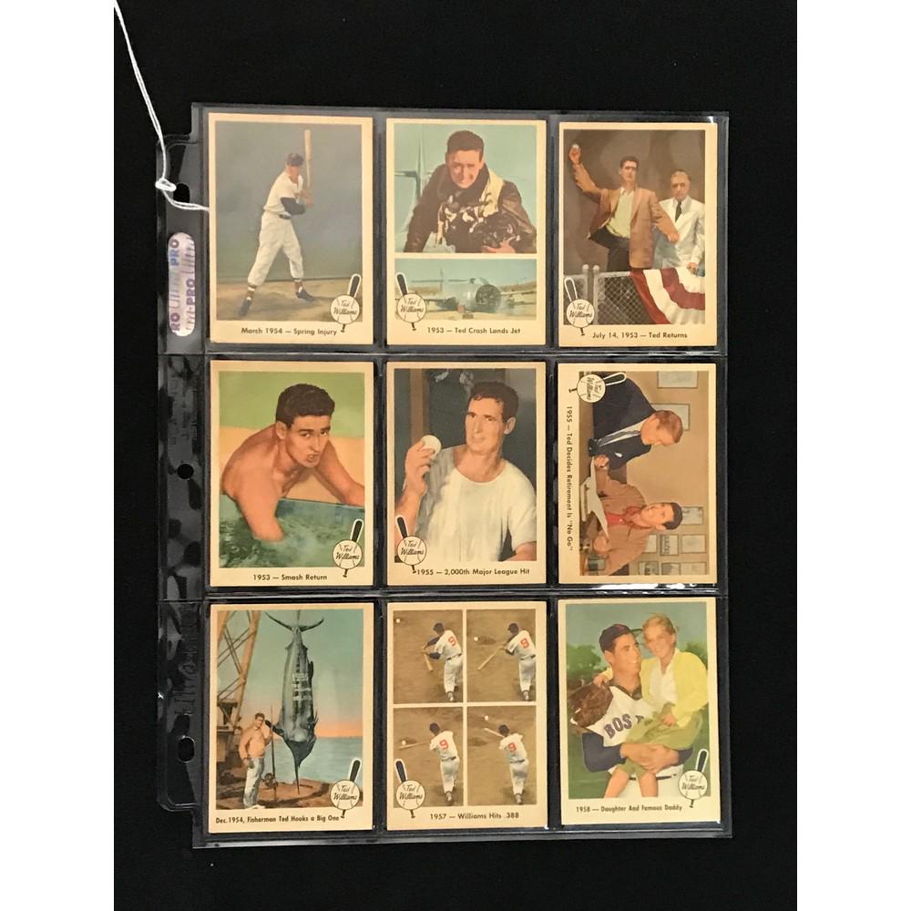 9 1959 Fleer Ted Williams Crease Free Cards (1 of 2)