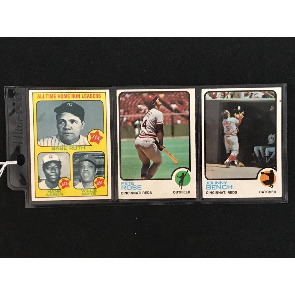 Three 1973 Topps Baseball Hof Cards (1 of 2)