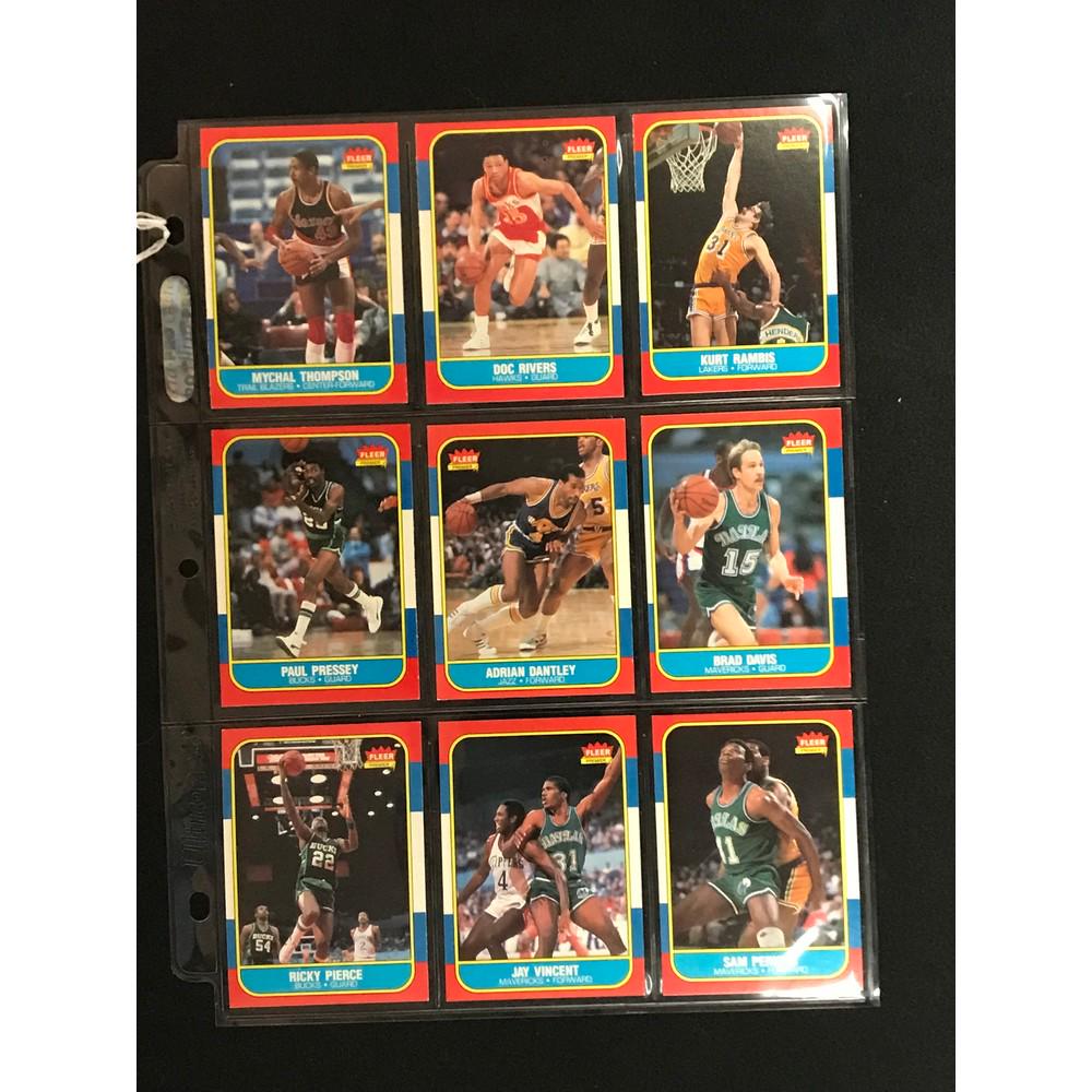 9 Different 1986 Fleer Basketball Cards Mint (1 of 2)