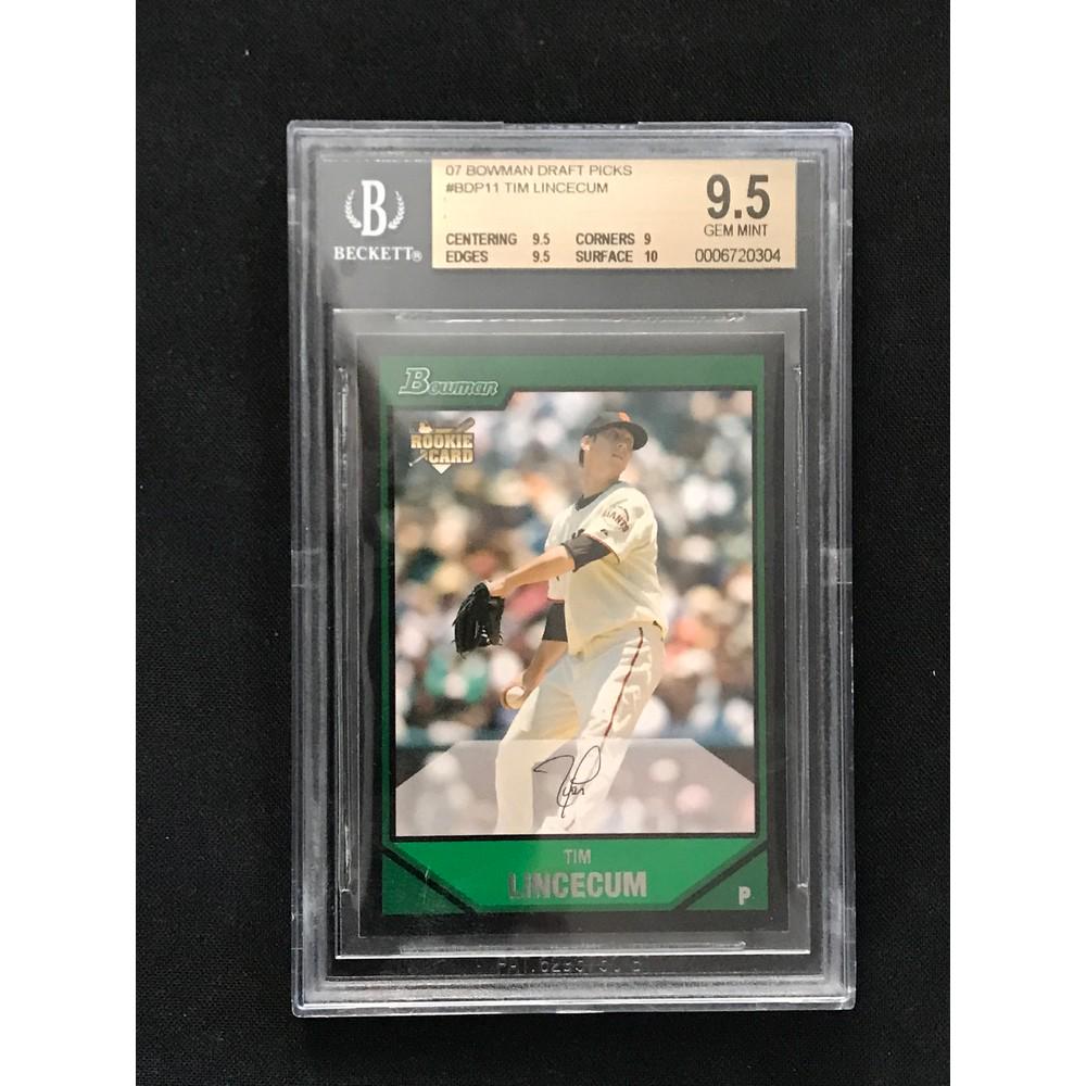2007 Bowman Draft Tim Lincecum Rc Bgs 9.5 (1 of 2)