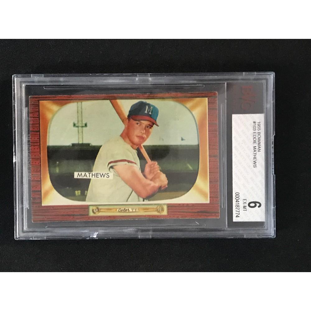 1955 Bowman Eddie Mathews Bgs 6 (1 of 2)