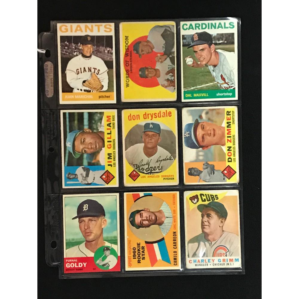 9 Vintage Baseball Cards With Hof (1 of 2)