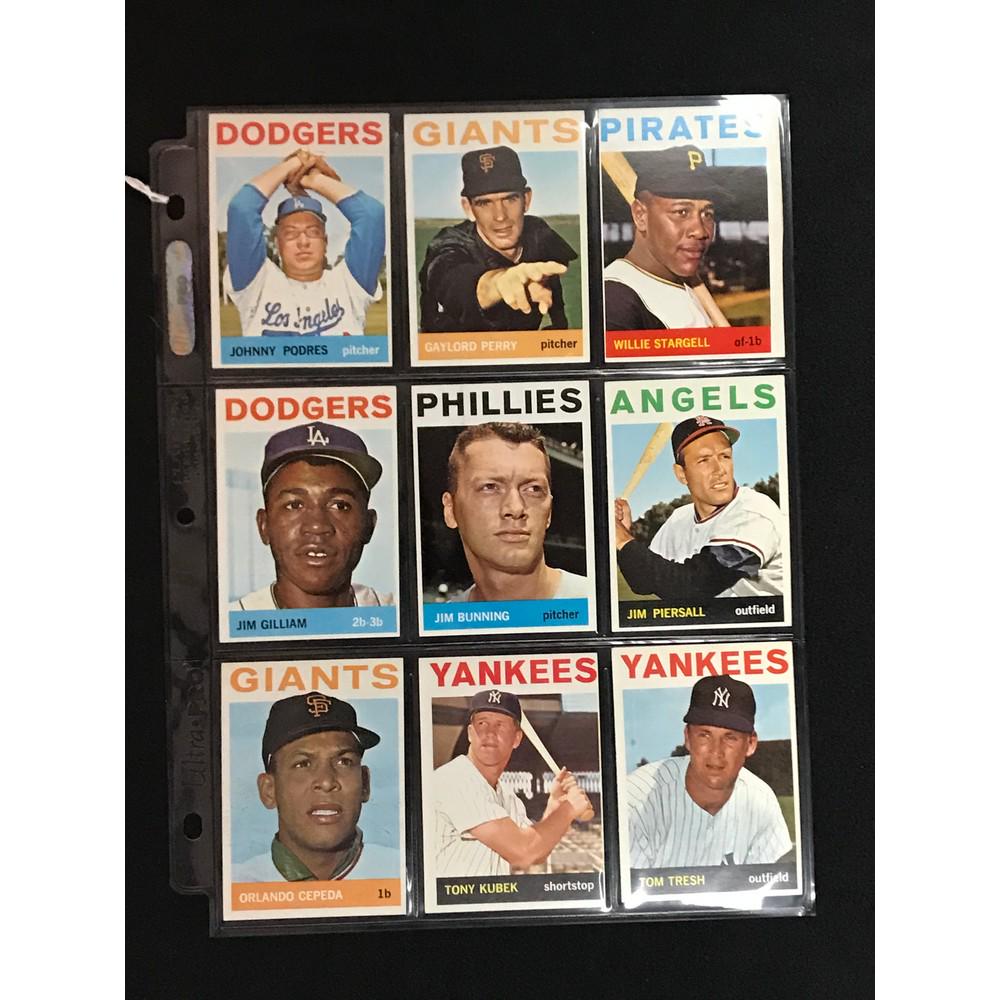 9 1964 Topps Baseball Cards Nice Condition (1 of 2)