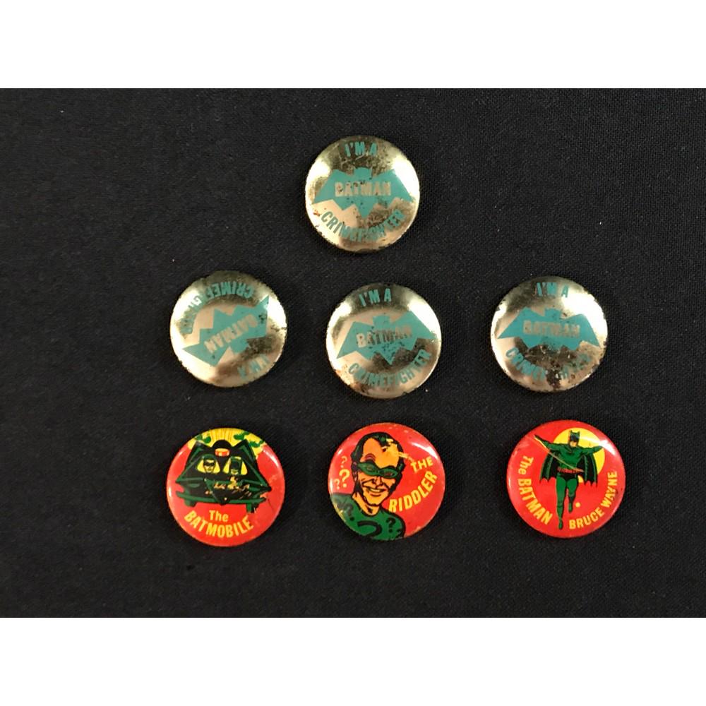 7 1966 Batman Pins With Batman/riddler (1 of 2)