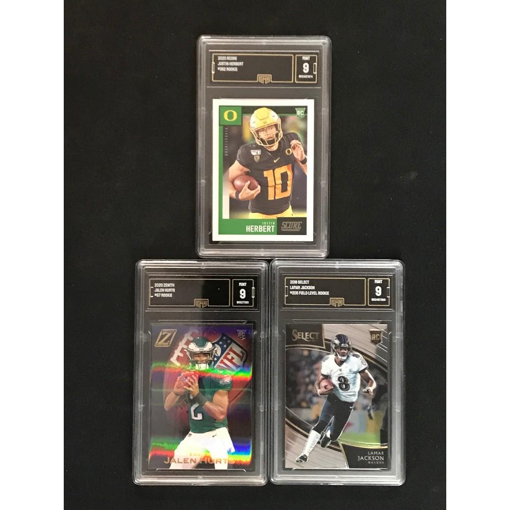 Three Gma 9 Graded Football Rookies (1 of 2)