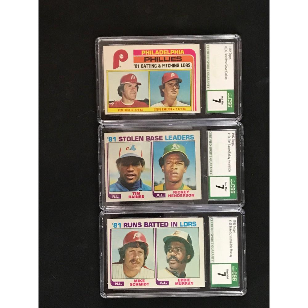Three Csg Graded 7 1982 Topps Leader Cards (1 of 2)