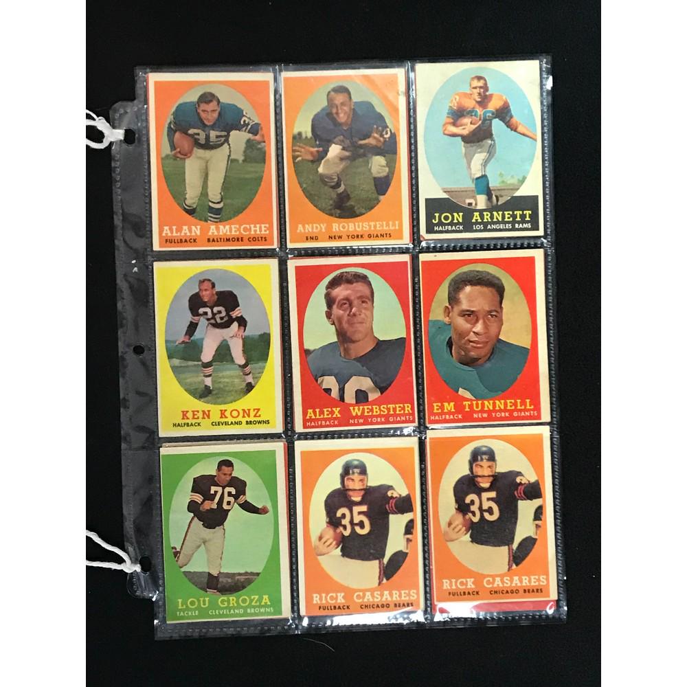 24 1958 Topps Football Cards Vg-ex: 24 1958 Topps Football Cards Vg-ex