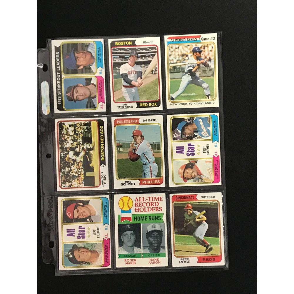 9 1974 Topps Baseball Cards Hof (1 of 2)