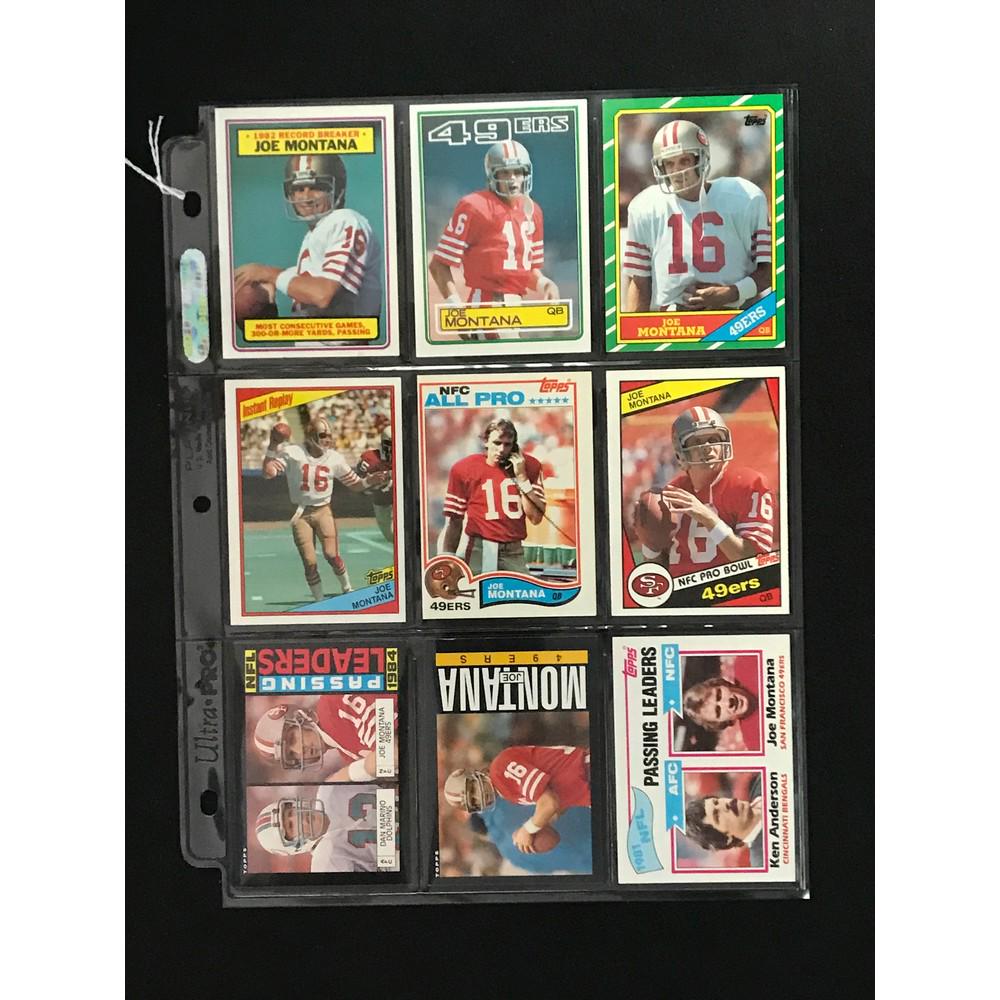 9 1980's Joe Montana Cards (1 of 2)