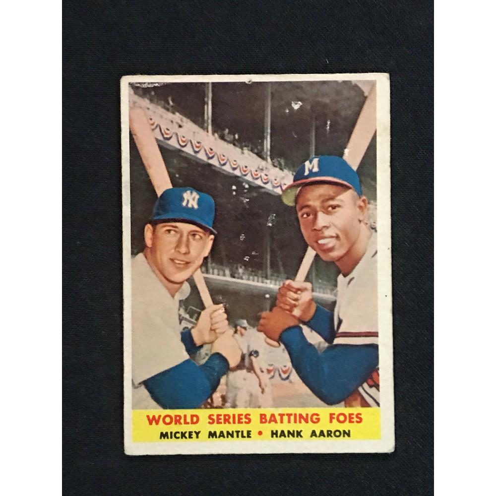 1958 Topps Batting Foes Mantle/aaron Vgex (1 of 2)