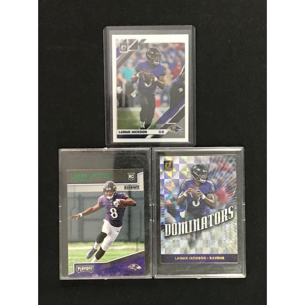 Three Lamar Jackson Cards With Rookie (1 of 2)