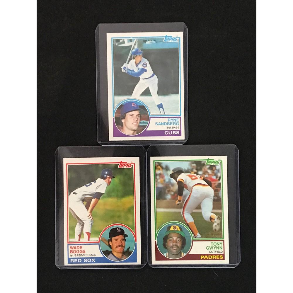 3 1980's Topps Baseball Rookies Boggs/gwynn (1 of 2)