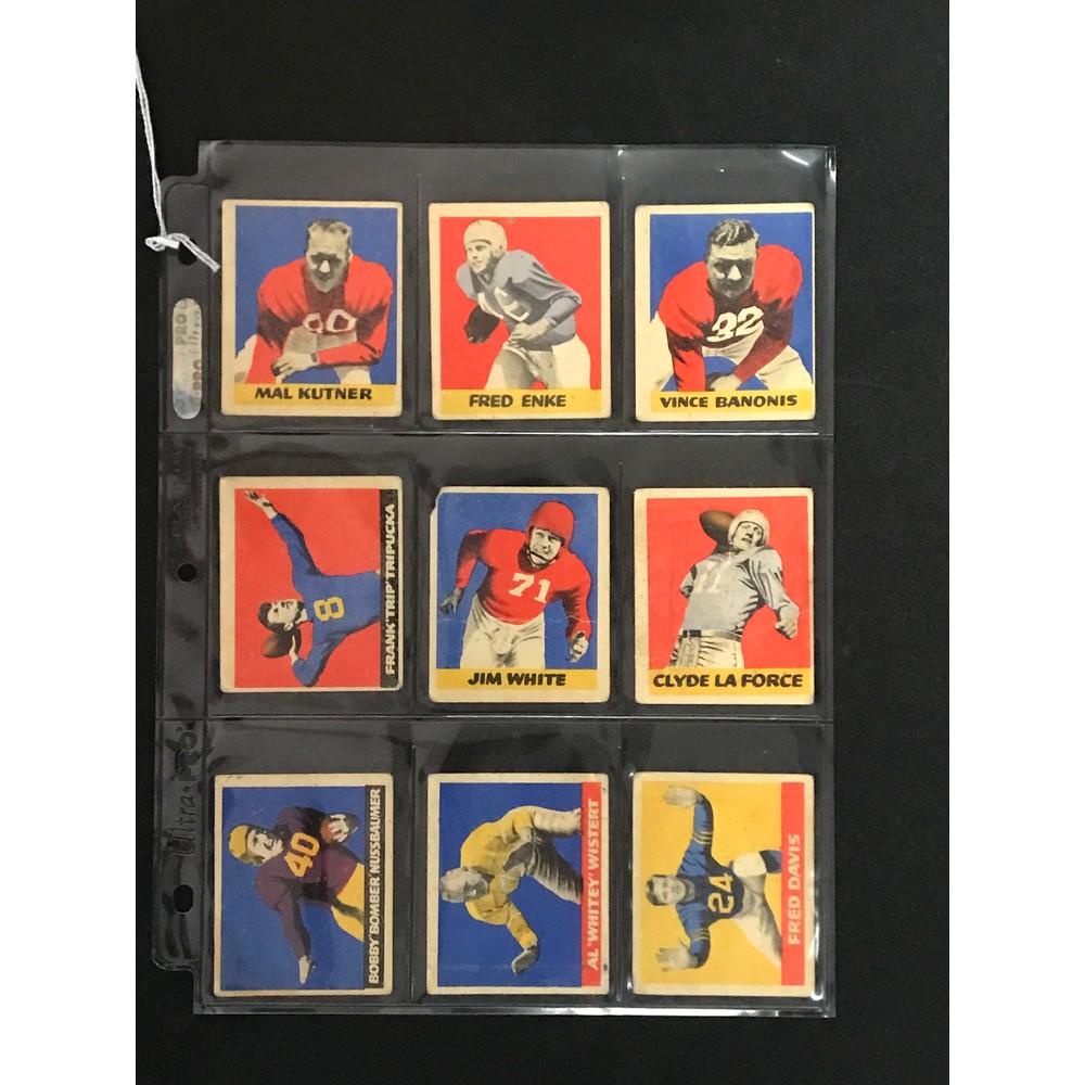 9 1949 Leaf Football Cards (1 of 2)