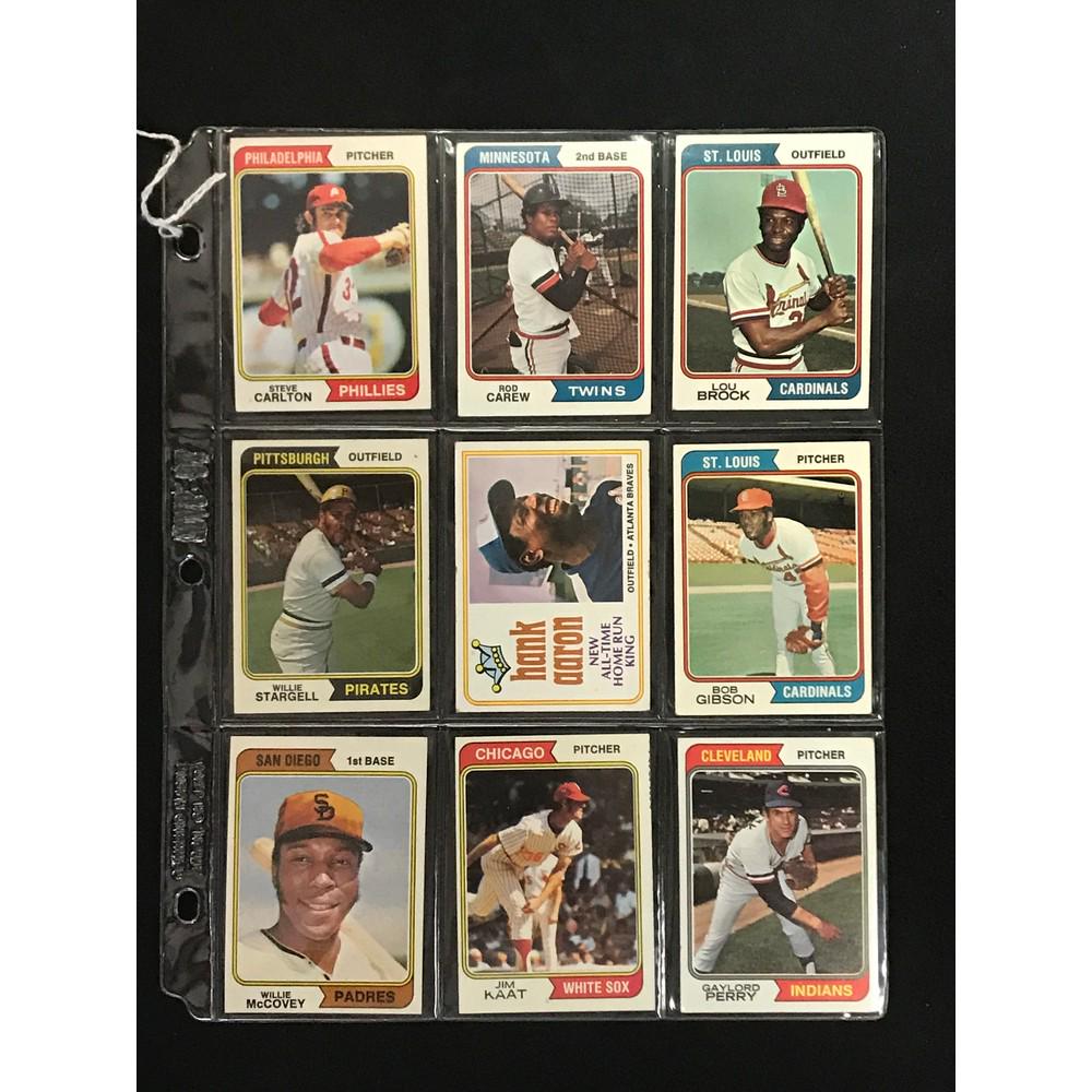 9 Different 1974 Topps Baseball Stars (1 of 2)