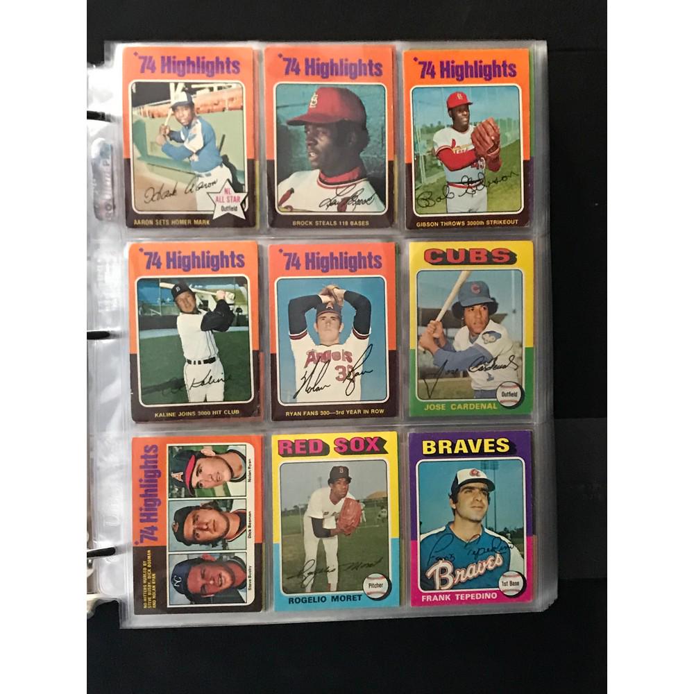 Over 400 1975 Topps Baseball Cards In Binder (1 of 6)