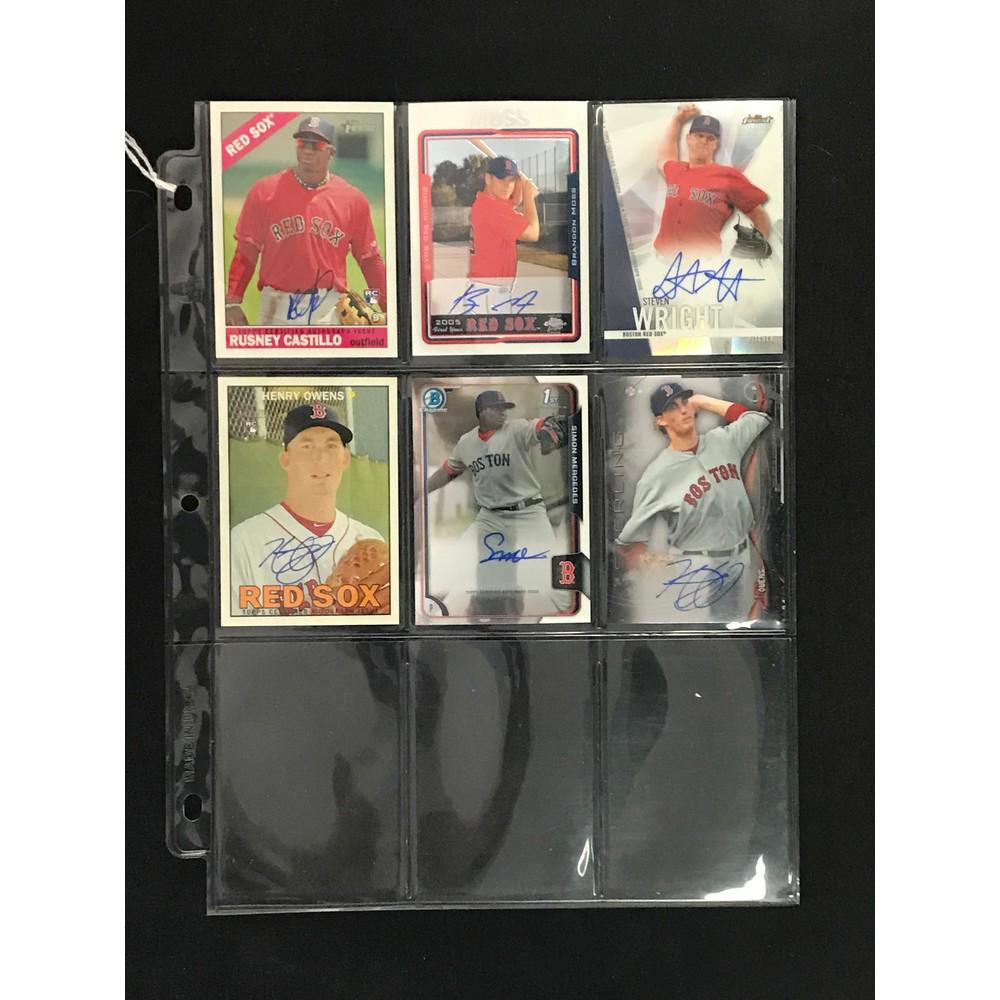 6 Autographed Red Sox Cards (1 of 2)