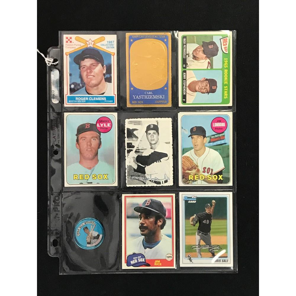 9 Vintage Red Sox Cards/coin (1 of 2)