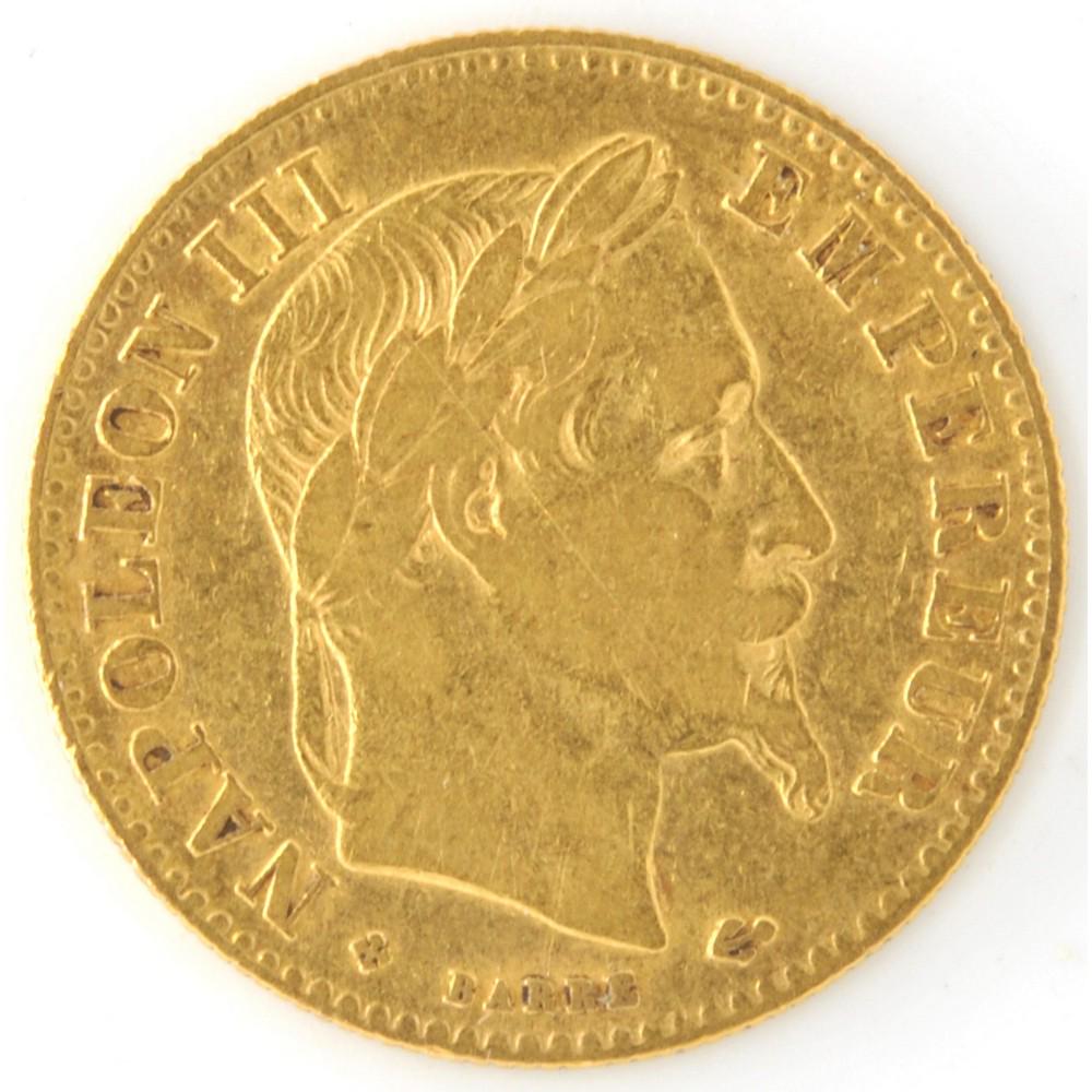 1865 Bb France 10 Franc Gold Coin Napolean Iii (1 of 2)