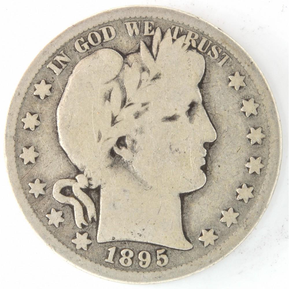 1895 S Barber Half Dollar US Silver Coin (1 of 2)
