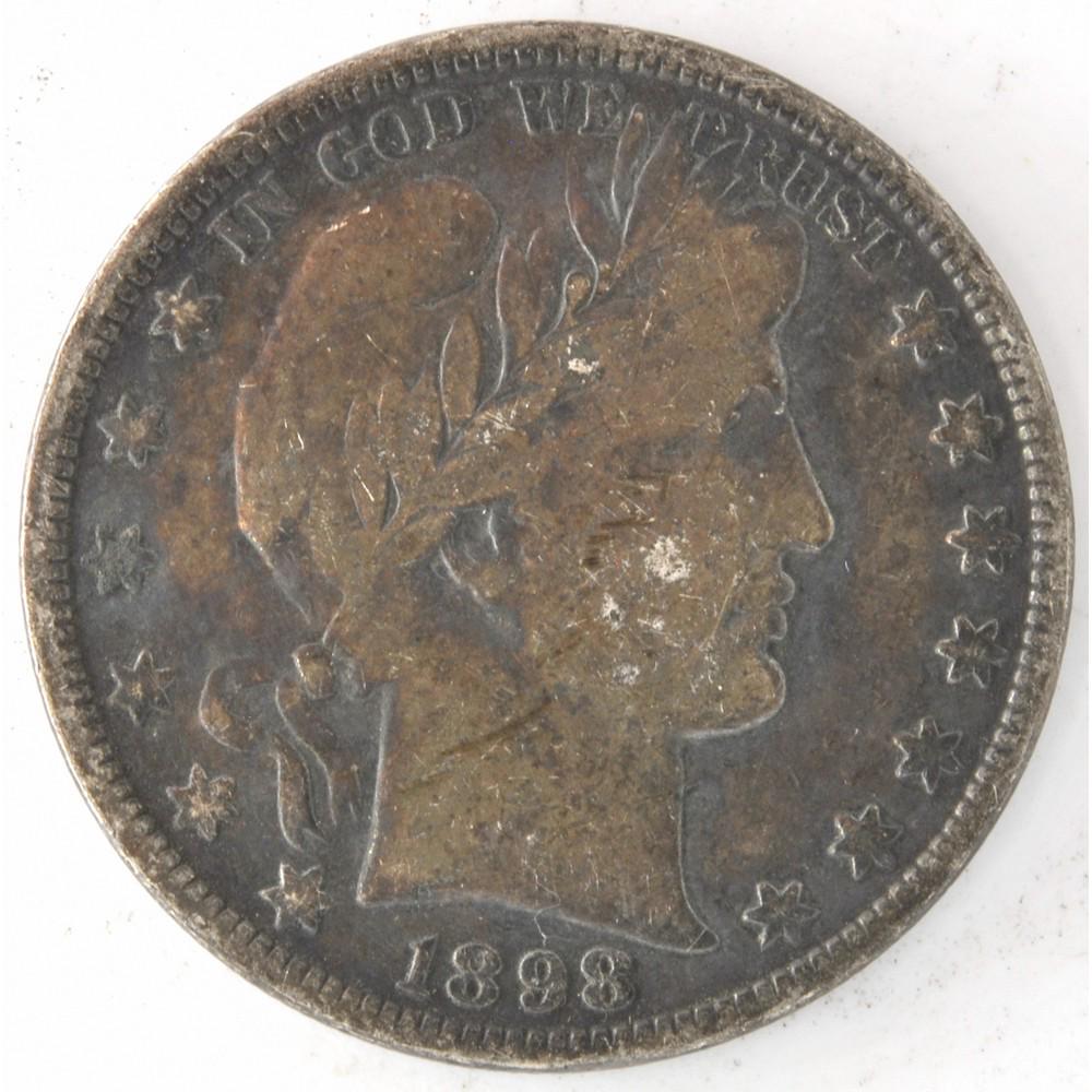 1898 Barber 50 Cent US Half Dollar Coin (1 of 2)