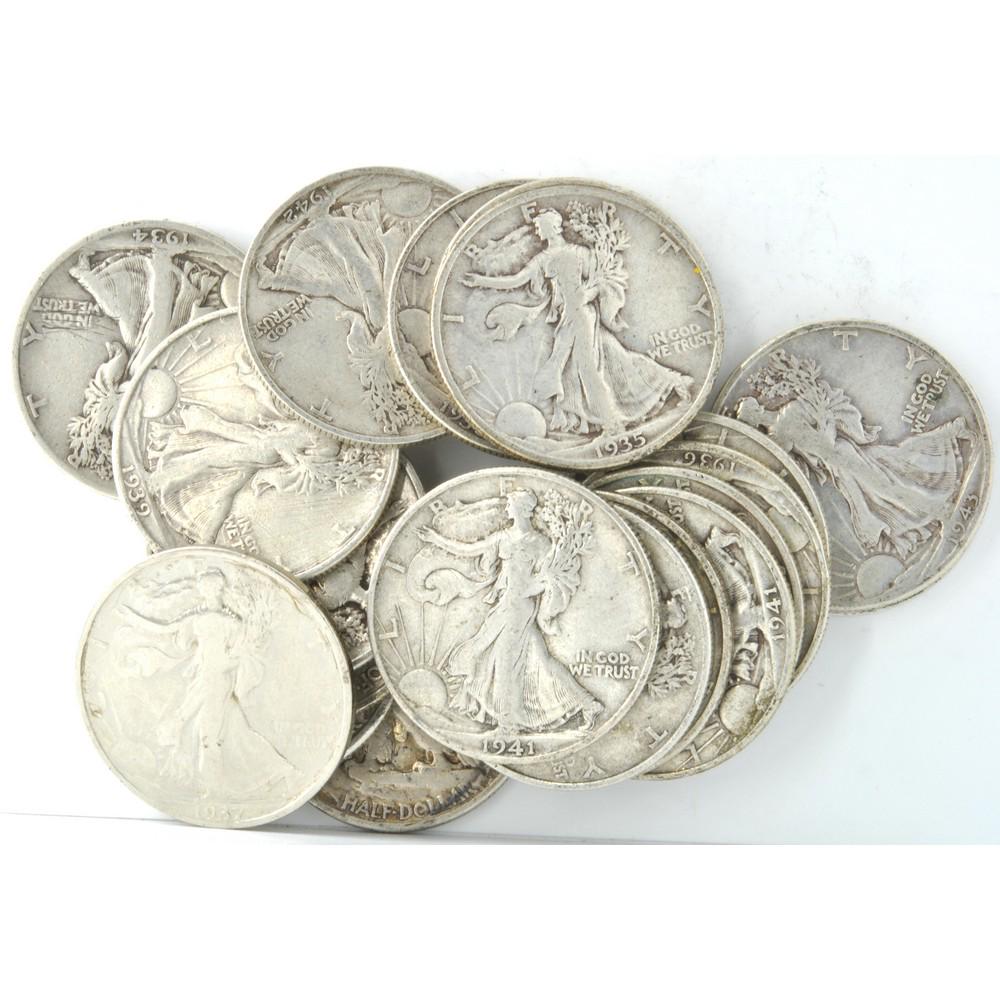 Roll Of 20 Walking Liberty Half Dollar US Coins (1 of 1)