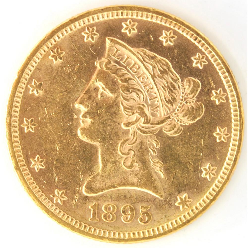 1895 $10 Liberty Head Eagle US Gold Coin (1 of 2)