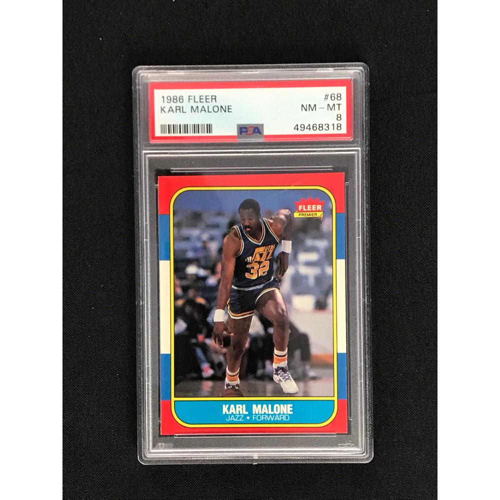 1986 Fleer Karl Malone Rookie Psa 8 (1 of 2)