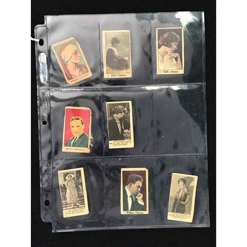8 Circa 1910 Movie Star Strip Cards (1 of 2)