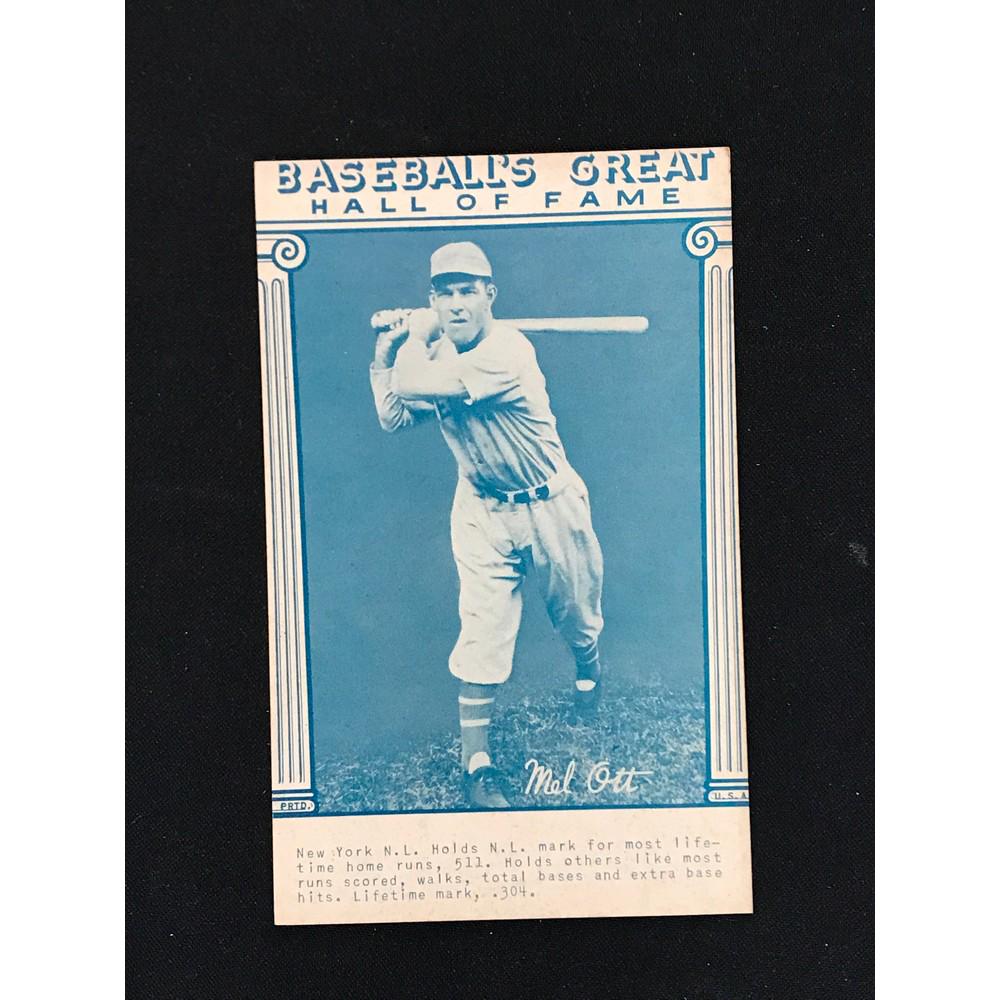 Mel Ott Baseball Exhibit Card (1 of 2)