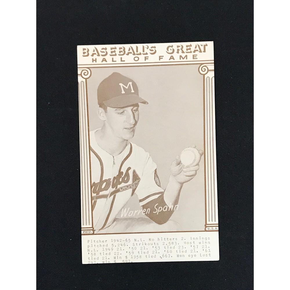 Warren Spahn  Baseball Exhibit Card (1 of 2)