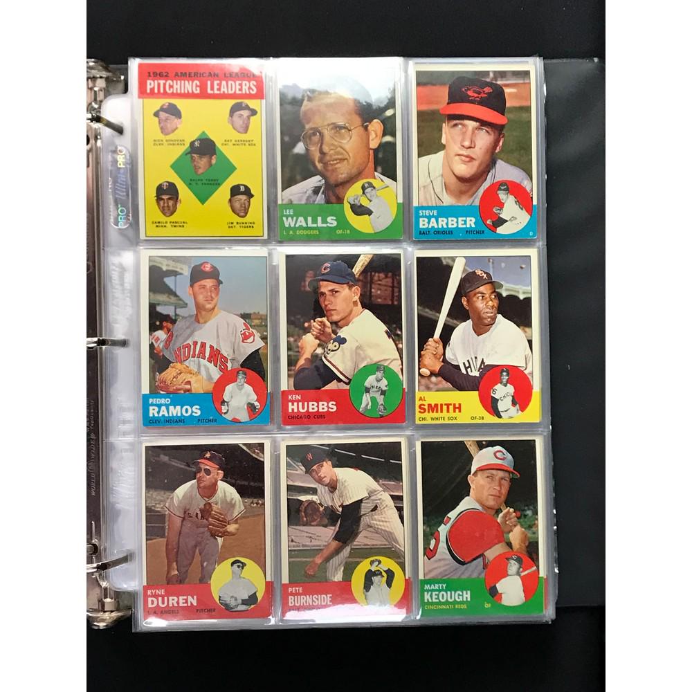 376 Different 1963 Topps Baseball Cards (1 of 6)