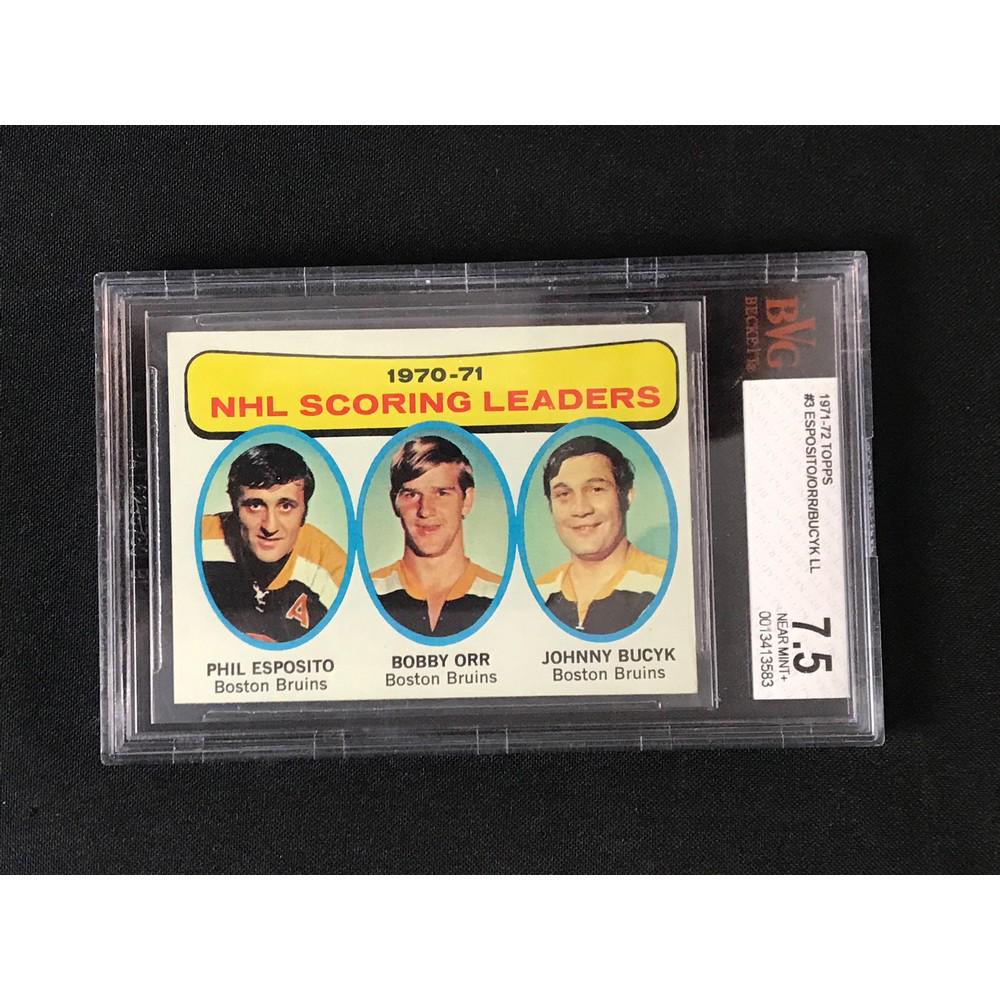 1971-72 Topps Orr/esposito/bucyk Bgs 7.5 (1 of 2)