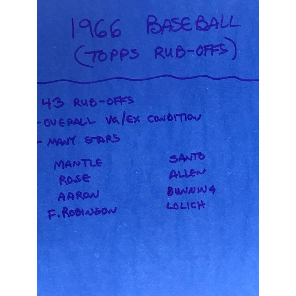 43 1966 Topps Baseball Rub Offs (1 of 7)