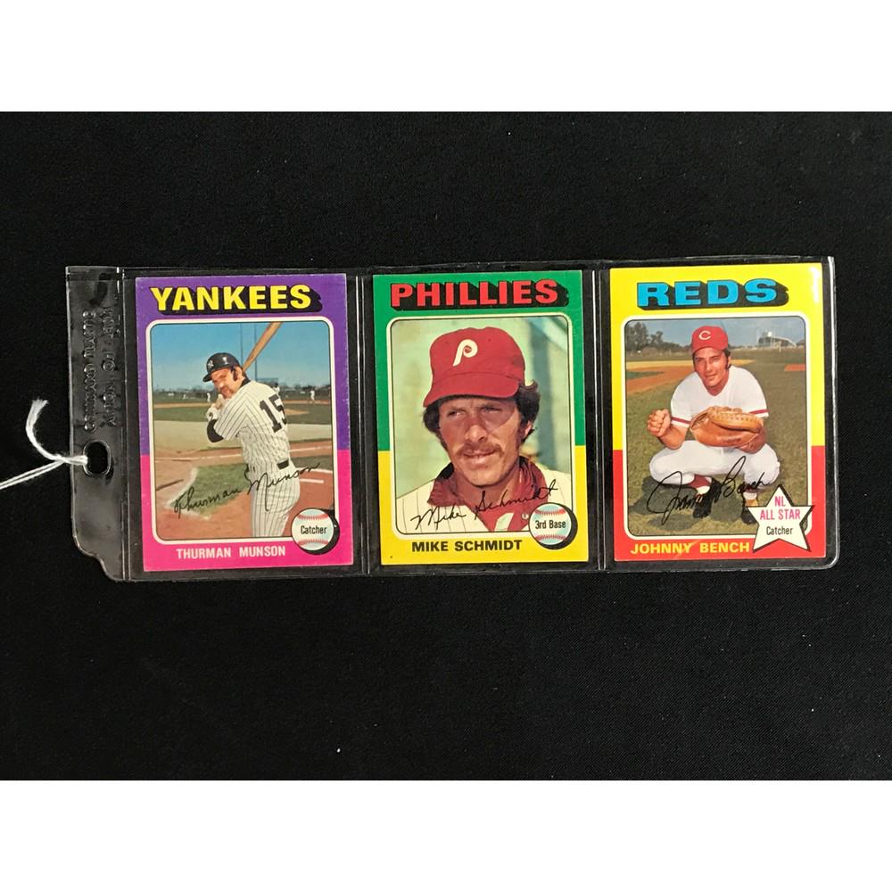 Three 1975 Topps Baseball Hof Cards (1 of 2)