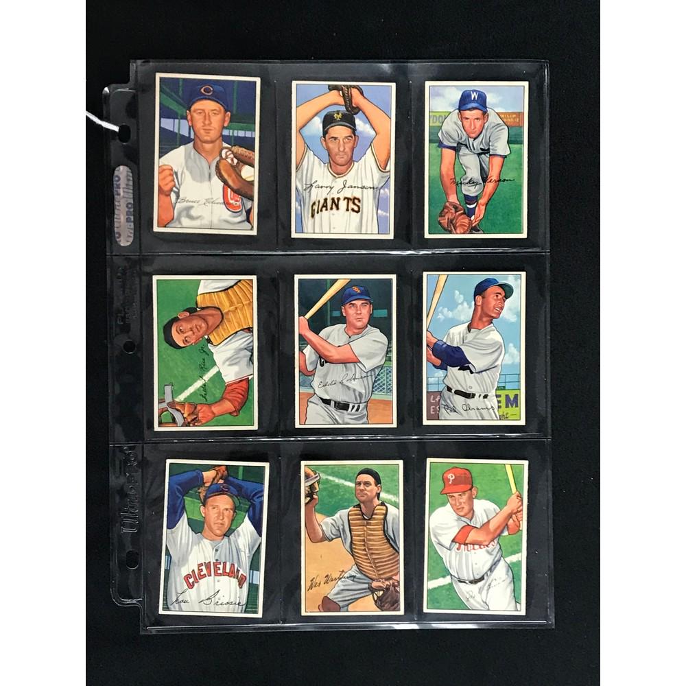 9 1952 Bowman Baseball Cards No Creases (1 of 2)